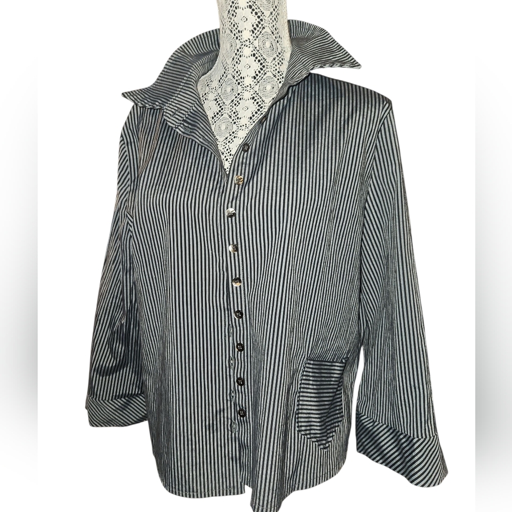 Designer Dorin Frankfurt Pinstripe Button-Down Shirt